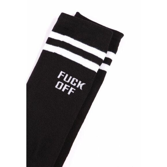 Fashion Nova ✦ “Please F*ck Off” Knee-High Socks ✦ White ✦ Black ✦ 1 Left - Picture 5 of 5